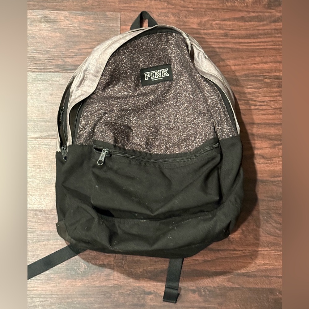 PINK Victoria's Secret Black and Speckled Backpack